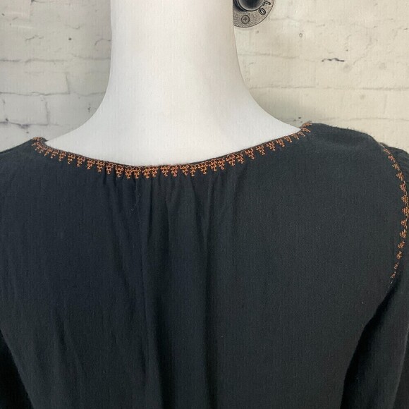 Madewell Women Black Sheath Dress Sz XXS Sweetheart Neck Ballon Sleeves Long E1 - Picture 9 of 12